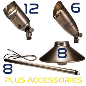 Up Light and Path Light Combo Complete Landscape Kit - Total Light Landscape Lighting Solutions