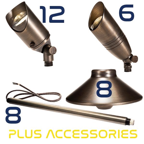 Up Light and Path Light Combo Complete Landscape Kit - Total Light Landscape Lighting Solutions