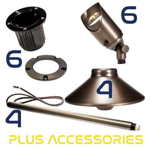 Well Light and Path Light Combo Complete Landscape Kit - Total Light Landscape Lighting Solutions